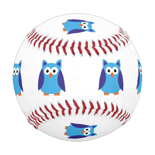 Blue owl cartoon baseball (Front)