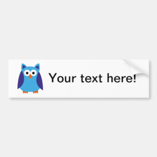 Blue owl cartoon bumper sticker
