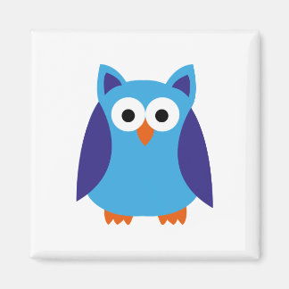 Blue owl cartoon magnet