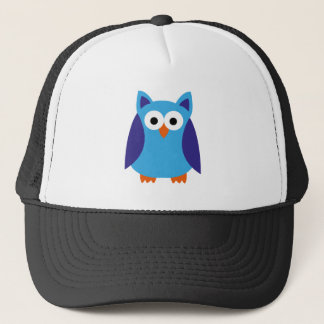 Blue owl cartoon trucker hat