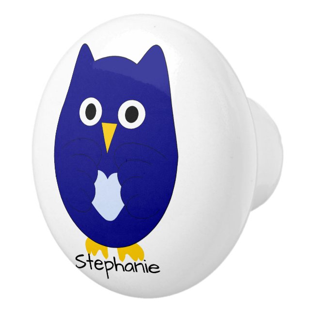 Blue Owl Design Personalised Ceramic Knob (Right)