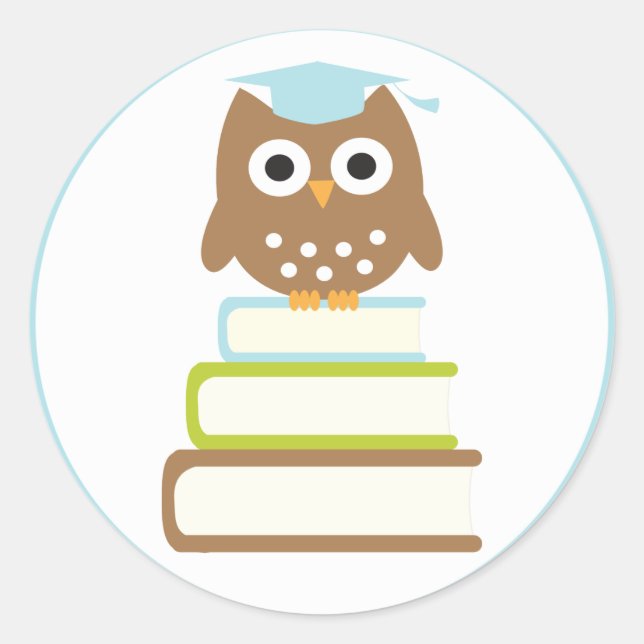 Blue Owl Graduation Envelope Seals (Front)