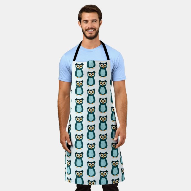 Blue Owl illustration Apron (Worn)