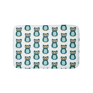Blue Owl illustration Bath Mat