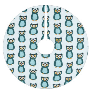 Blue Owl illustration Brushed Polyester Tree Skirt