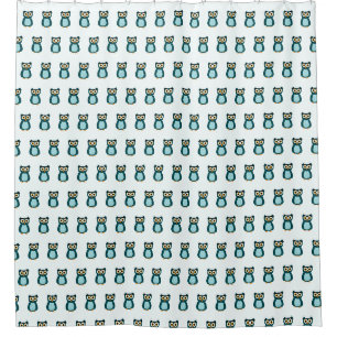 Blue Owl Illustration Shower Curtain