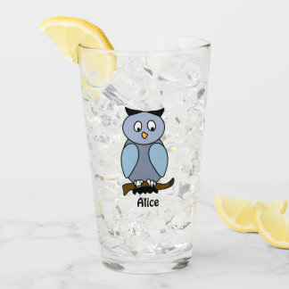 Blue Owl Minimalist Kids  Glass