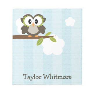 Blue Owl Notepad Personalised