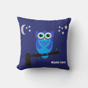 Blue owl on a blue Cushion