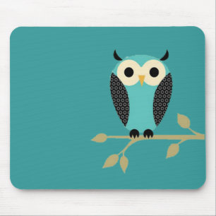 Blue Owl On Limb Mouse Pad