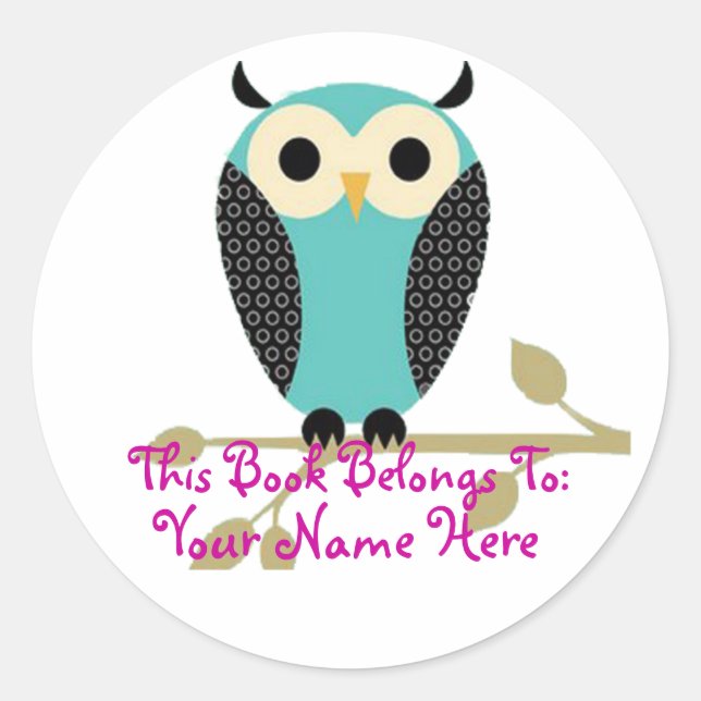 Blue Owl On Limb Name Tag (Front)