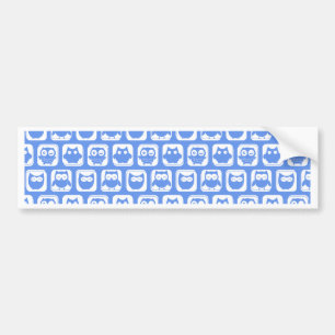 Blue Owl Pattern Bumper Sticker