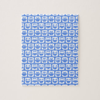 Blue Owl Pattern Jigsaw Puzzle