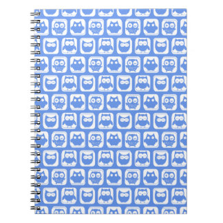 Blue Owl Pattern Spiral Notebook