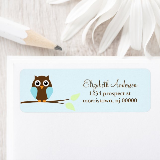 Blue Owl Return Address Labels (Insitu)