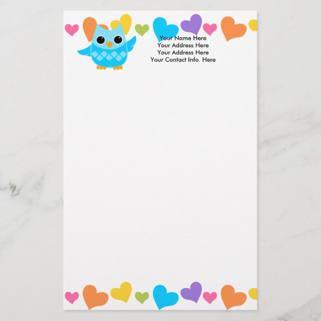 Blue Owl Stationery (Front)