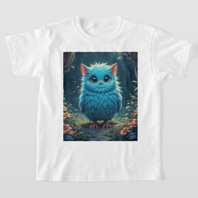 Blue owl t-shirt (Laydown)