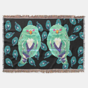 Blue Owl Throw Blanket