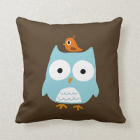 Blue Owl with Little Orange Bird