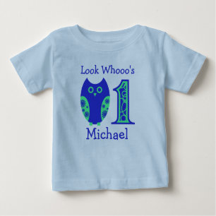 Blue Owls 1st Birthday Personalised T-Shirt