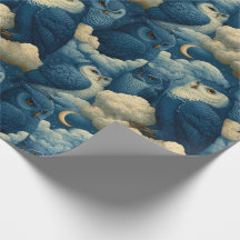 Blue Owls and Starry Night Clouds Nursery Birthday
