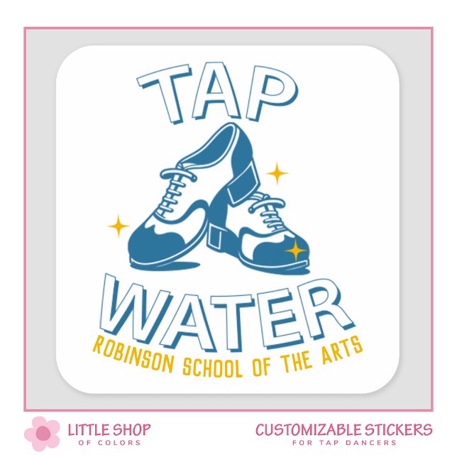 Blue Oxford Tap Dance Shoes Customisable Square Sticker (Creator Uploaded)