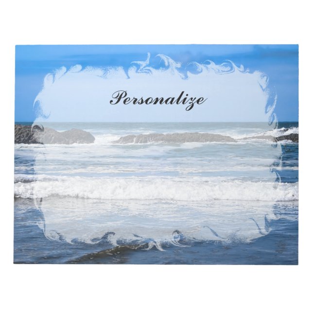 Blue Pacific Ocean With Name Notepad (Front)