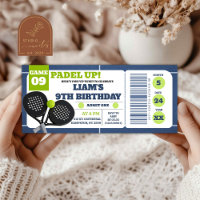 Blue Padel Up Pickleball Birthday Ticket