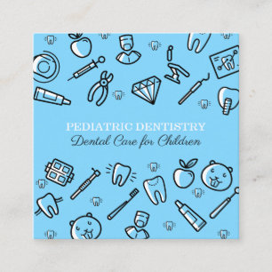 Blue Paediatrics Dentistry Dental Care for Childs Square Business Card