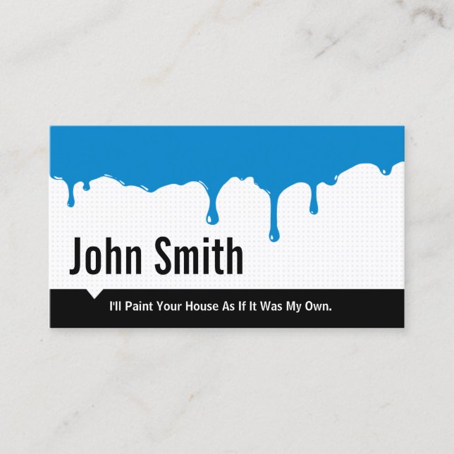Blue Paint Dripping Painting Service business card (Front)