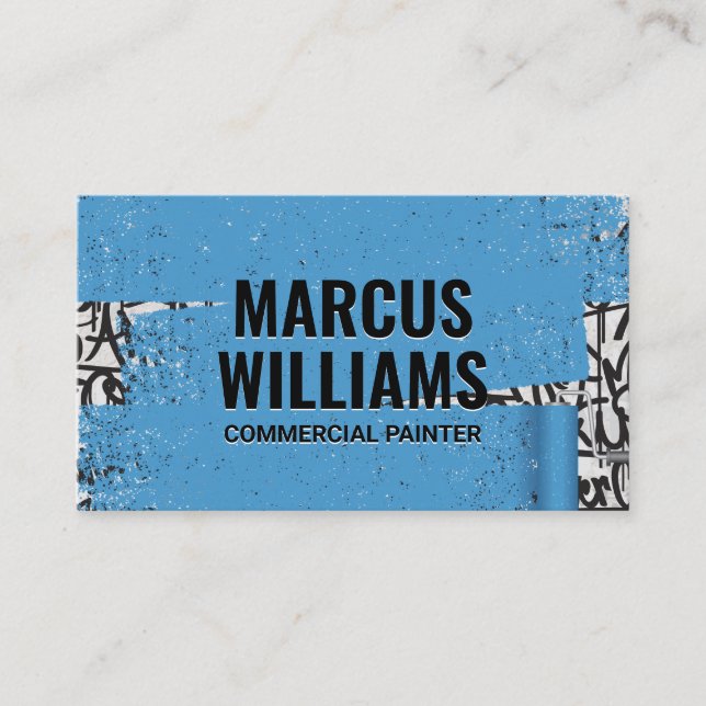 Blue Paint Over Graffiti Business Card (Front)