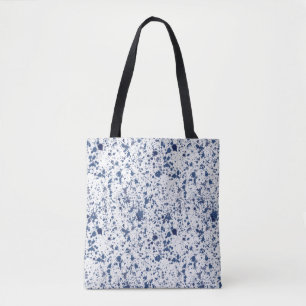 Blue Paint Splash And Splatter Pattern Tote Bag