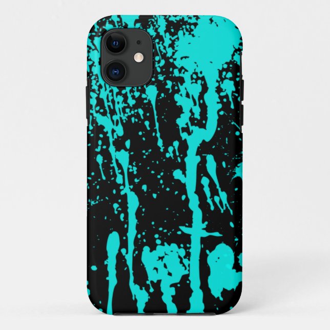 Blue Paint Splatter and Drips Case-Mate iPhone Case (Back)