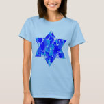 Blue Paint Splatter Jewish Star T-Shirt<br><div class="desc">Blue paint splatter Jewish star tee.  Can be customised with text.</div>