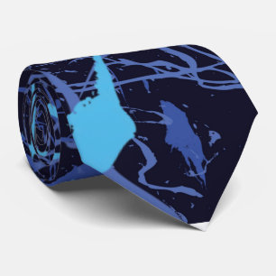 Blue paint splatter Neck Tie