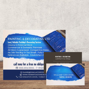 Blue Paintbrush, Painter & Decorator Business Card