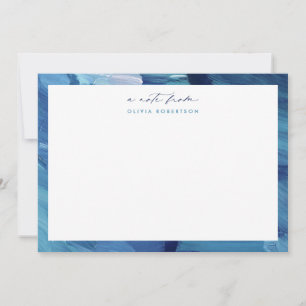 Blue Painted Abstract Art Stationery Note card