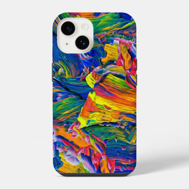 Blue Painted Abstract | iPhone 14 Case-Mate Case (Back)