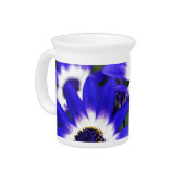 Blue Painted Daisies Pitcher (Left)