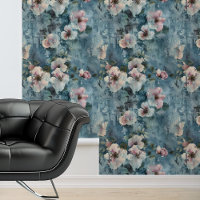 Blue Painted Flower Floral