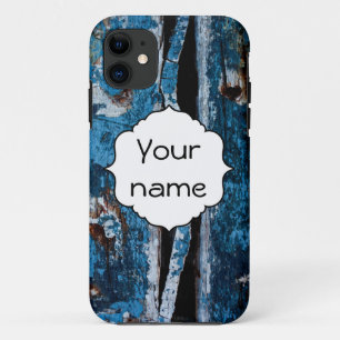 Blue painted wood Case-Mate iPhone case