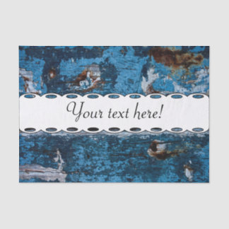 Blue painted wood tissue paper