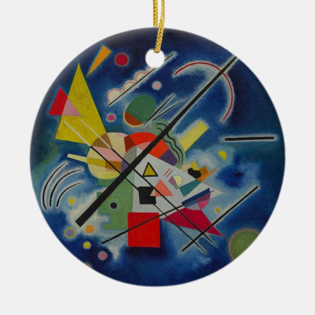 Blue Painting by Kandinsky Ceramic Tree Decoration (Front)