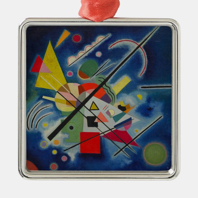 Blue Painting by Kandinsky Metal Tree Decoration (Front)