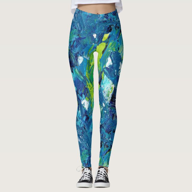 Blue Painting Leggings (Front)