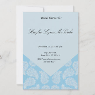Blue Paisley Bridal Shower Invitation