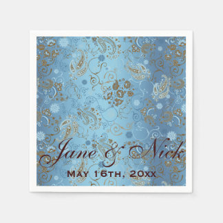 Blue Paisley Bridal Shower Napkin