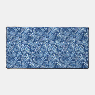 Blue Paisley Desk Mat