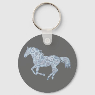 Blue Paisley Horse Key Ring