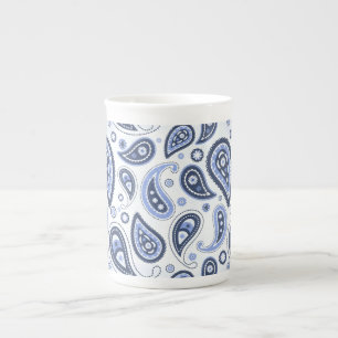 Blue Paisley Pattern Bone China Mug